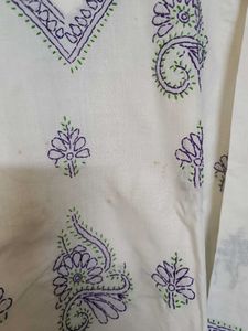 Elegant White Embroidered Kurta