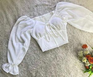 White Puff Sleeve Top