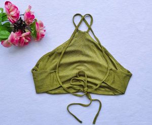 Shein : Olive Green Halter Top