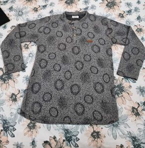 Vintage Patterned Tunic Full Sleeves Sweatshirt