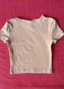 Yellow Ribbed Crop Top