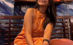 Orange Printed Kurti