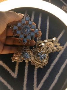 Mirror Jhumka Earrings