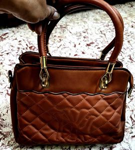 Brown siling stylish Handbag 3 compartment
