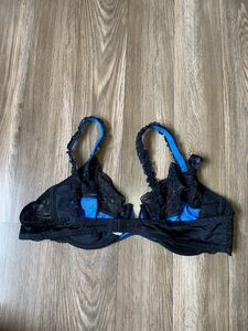Black And Blue Lace Bra