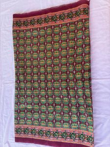 Regal Maroon Saree with Green&amp;maroon Border
