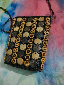 Wooden Design Small Sling Bag