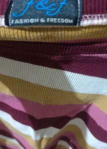 Ribbed Multicolour Strip Top