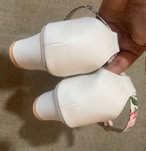 White Floral Heels