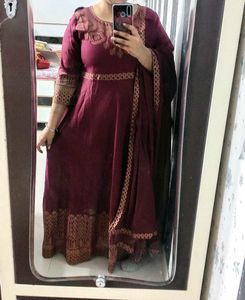 Floral Print Anarkali Kurta Set