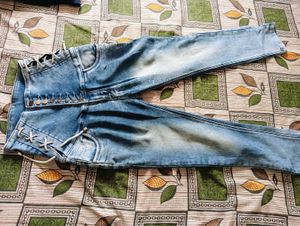 High Waist Corset Detail Jeans