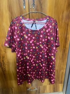 Sztori Floral Print T-Shirt- 5xl