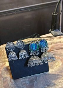 Oxidised jhumki earrings Combo