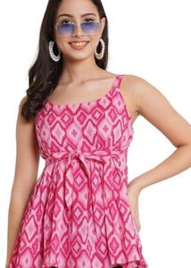 ELEGANT PINK SHORT KURTI TOP FOR WOMEN AND GIRLS