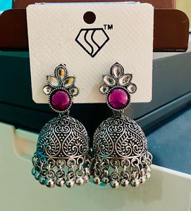 Purple Jhumka Earrings