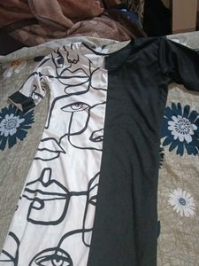 Abstract Face Print Dress