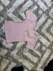 A Cute Pink Square Neck Top