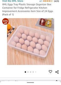 XML Eggs Tray Plastic Storage Organizer Box
