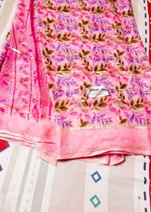 Elegant Pink Floral Saree2