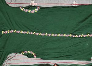 Bottle Green Handloom Cotton Embroidery Kurta Set