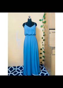 Blue Maxi Dress With Pockets