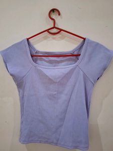 Cute Lavender Ribbed Top