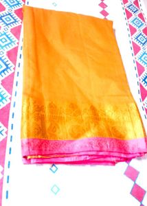 Elegant  Silk Gold Saree