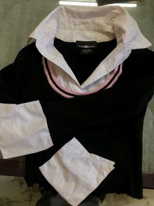Korean Style Top With Shirt Collars