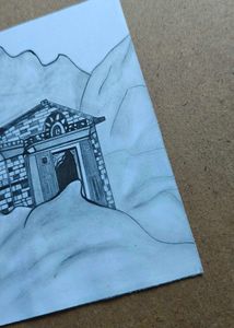 Kedarnath Temple Pencil Sketch