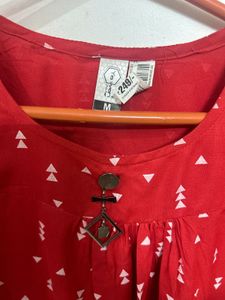Red Printed Top - Medium
