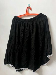 Black Lace Trim Mini Skirt