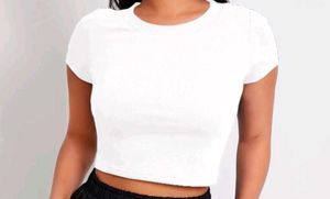 White Cropped Tee
