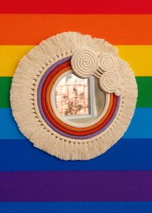 Macrame Rainbow Mirror