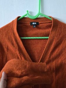 Uniqlo Orange Cardigan fits M/L