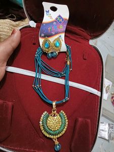 Teal Color Jwellery Set