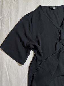 Elegant Black Ruffle Top