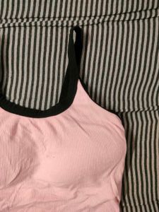 Pink Ribbed Bralette Top