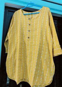 Yellow Patterned Tunic Top