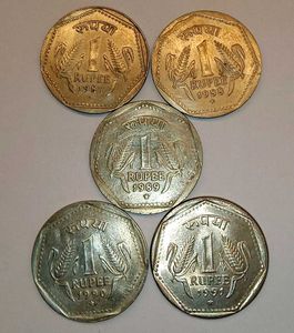Rare 1987 To 1991 One Rupee Hyderabad Mint Set