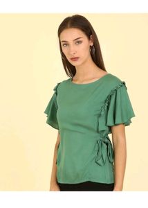 Sale 🛍️ 💰 Green Flutter Sleeve Top