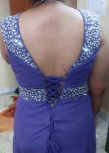 Purple Embellished Evening Gown