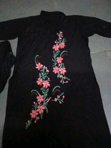 Black Floral Embroidered Dress