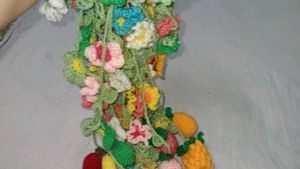 handmade crochet toran with fruits and flower