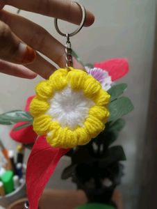 Crochet Flower Keychain