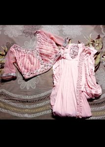 Ready To Wear Pink Saree✨