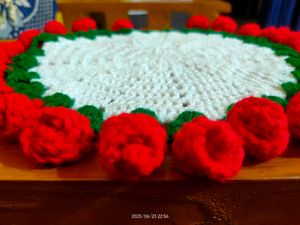 Handmade Crochet Red Rose Bouquet