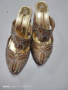 Gold Embellished Heels