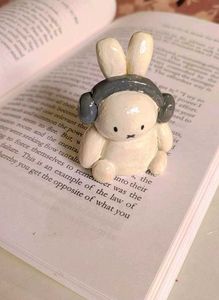 Headphone Bunny Figurine
