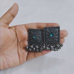 Ethnic Silver Jhumka Earrings