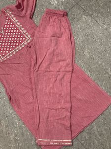 Elegant Pink Embroidered Kurta Set